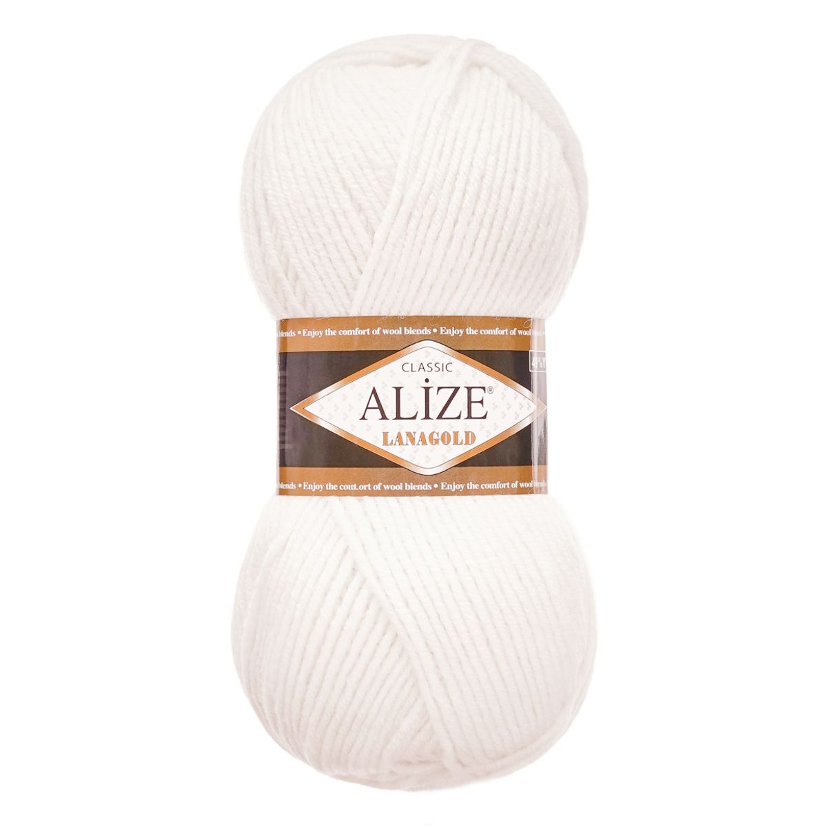 Пряжа Alize полушерстяная мягкая тонкая теплая Lanagold 100 гр 240 м 5 мотков 55 белый - фото 4