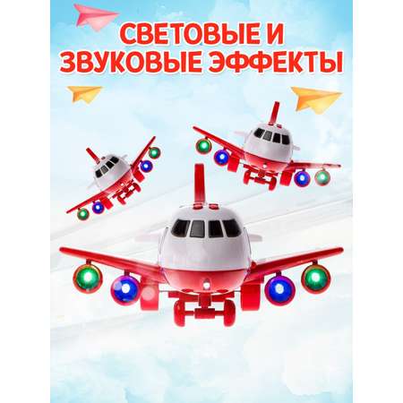 Парковка SHARKTOYS Самолет пожарный + 4 авто