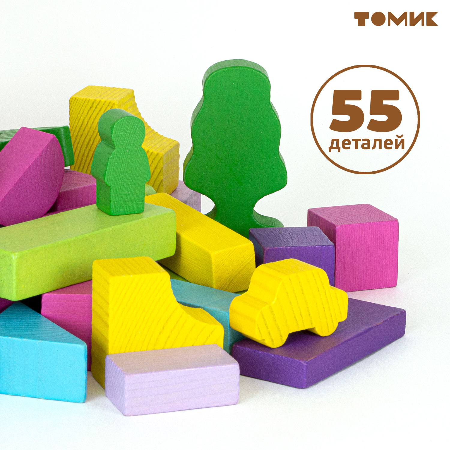 Конструктор Томик Краски дня вечер деревянный 55 дет. - фото 2