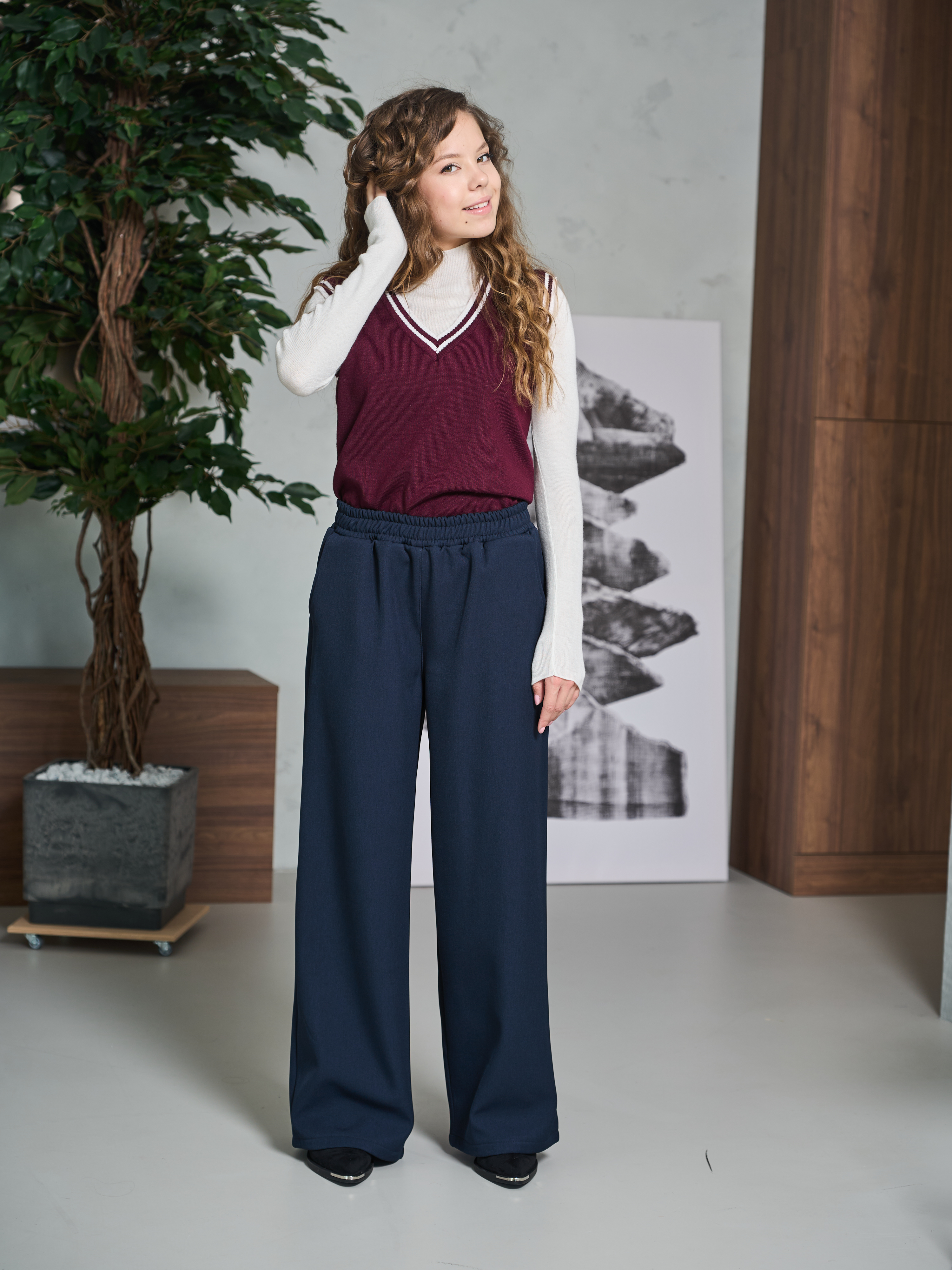 Брюки-палаццо СИНЯЯ МОДА WF502-H39 - фото 6