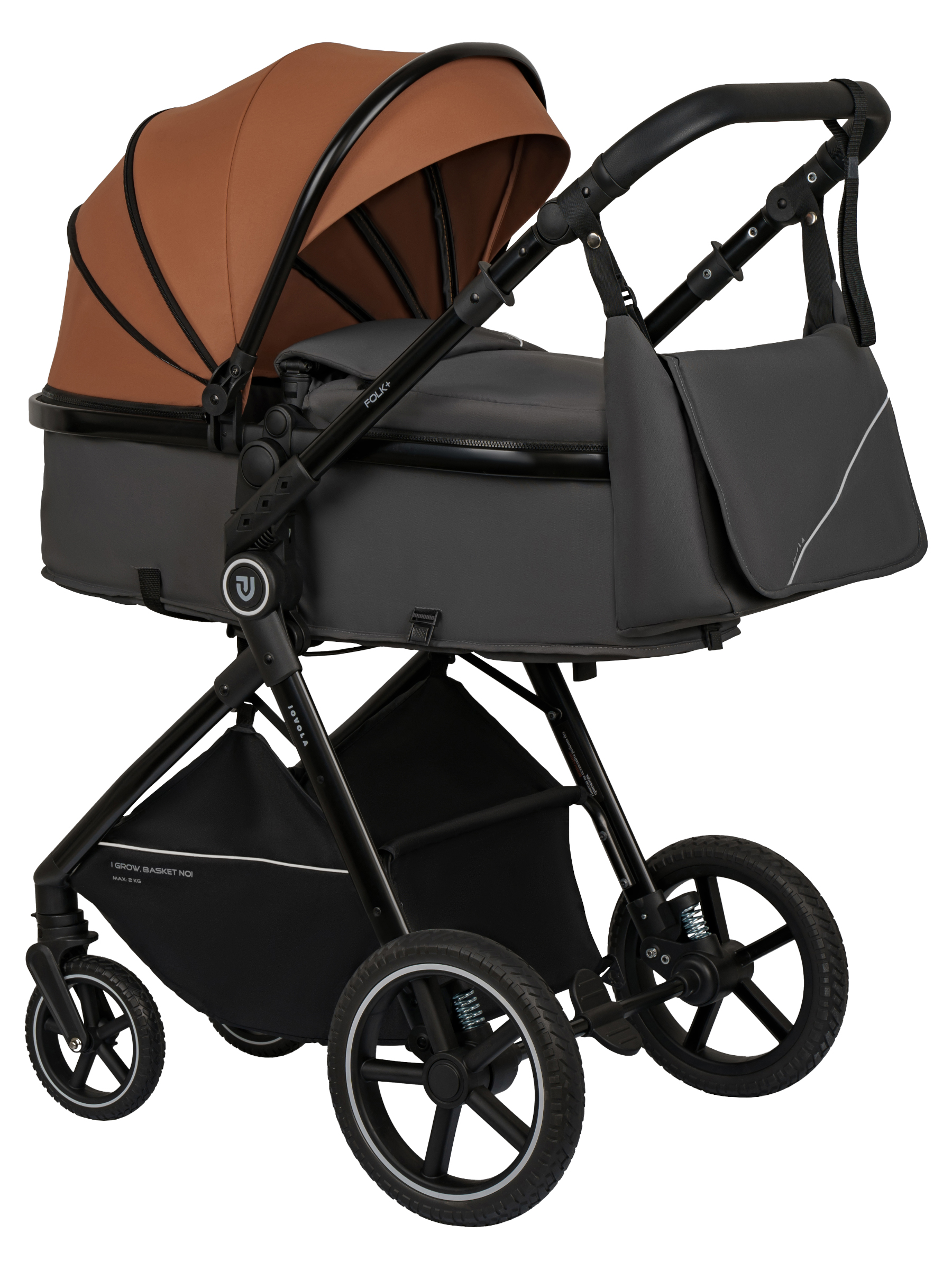 Коляска трансформер JOVOLA Folk+ 3в1 оранжевый - фото 15
