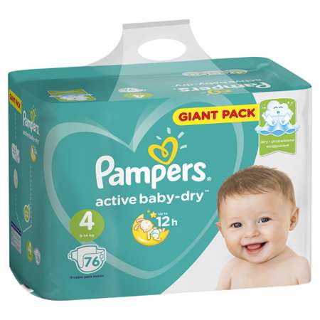 Подгузники Pampers Active Baby-Dry 4 (9-14 кг) 76 шт.