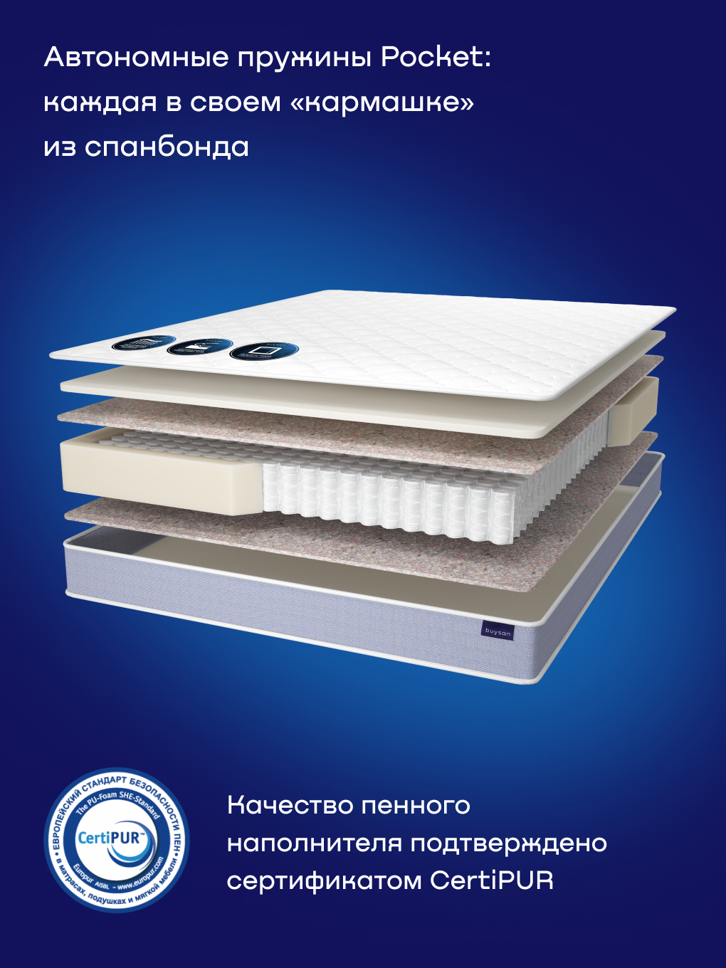 Матрас buyson buyDream 90х200 - фото 4