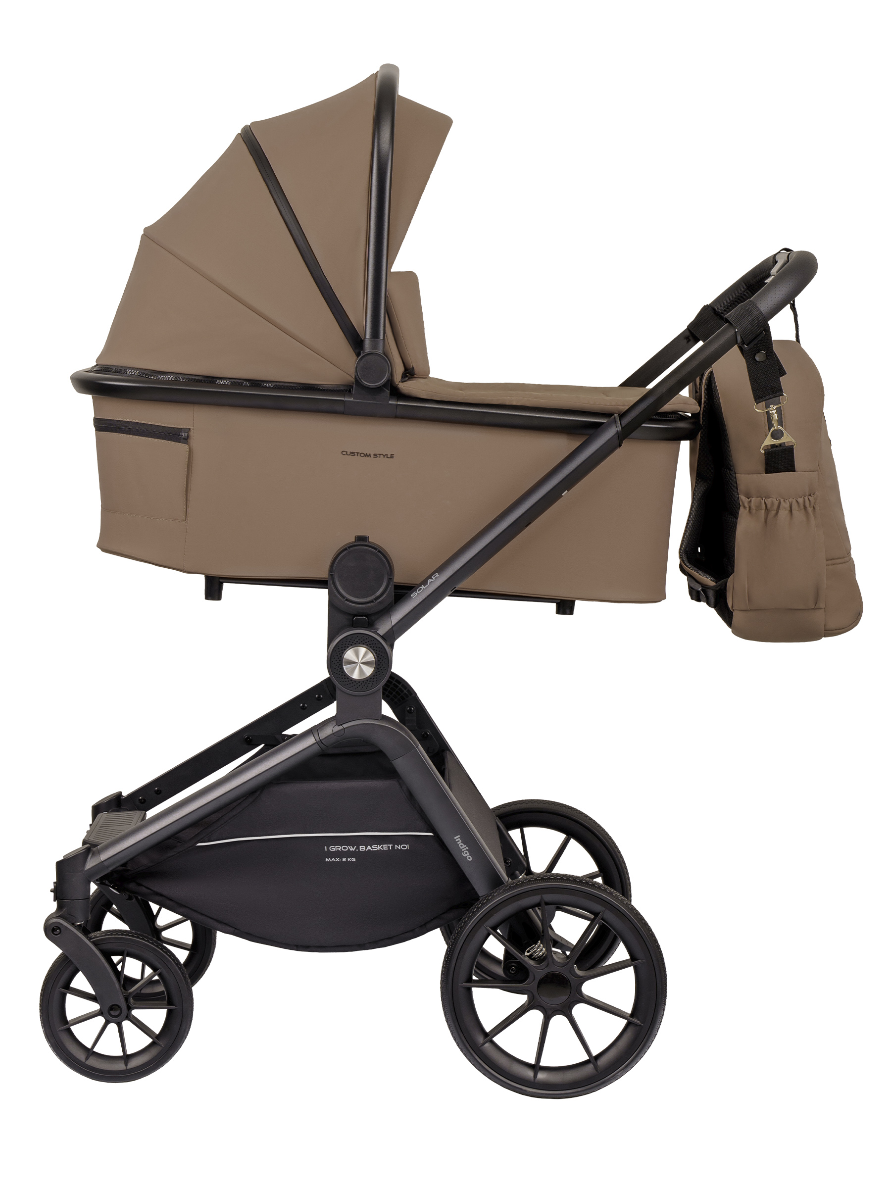 Коляска 3в1 Indigo Solar темно-бежевый - фото 2