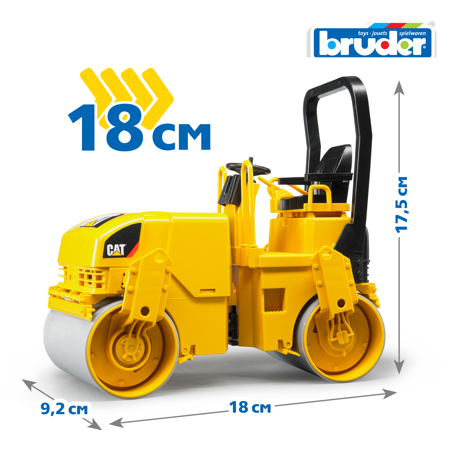 Автомобиль Bruder CAT двухвальцовый 02-433 - фото 3