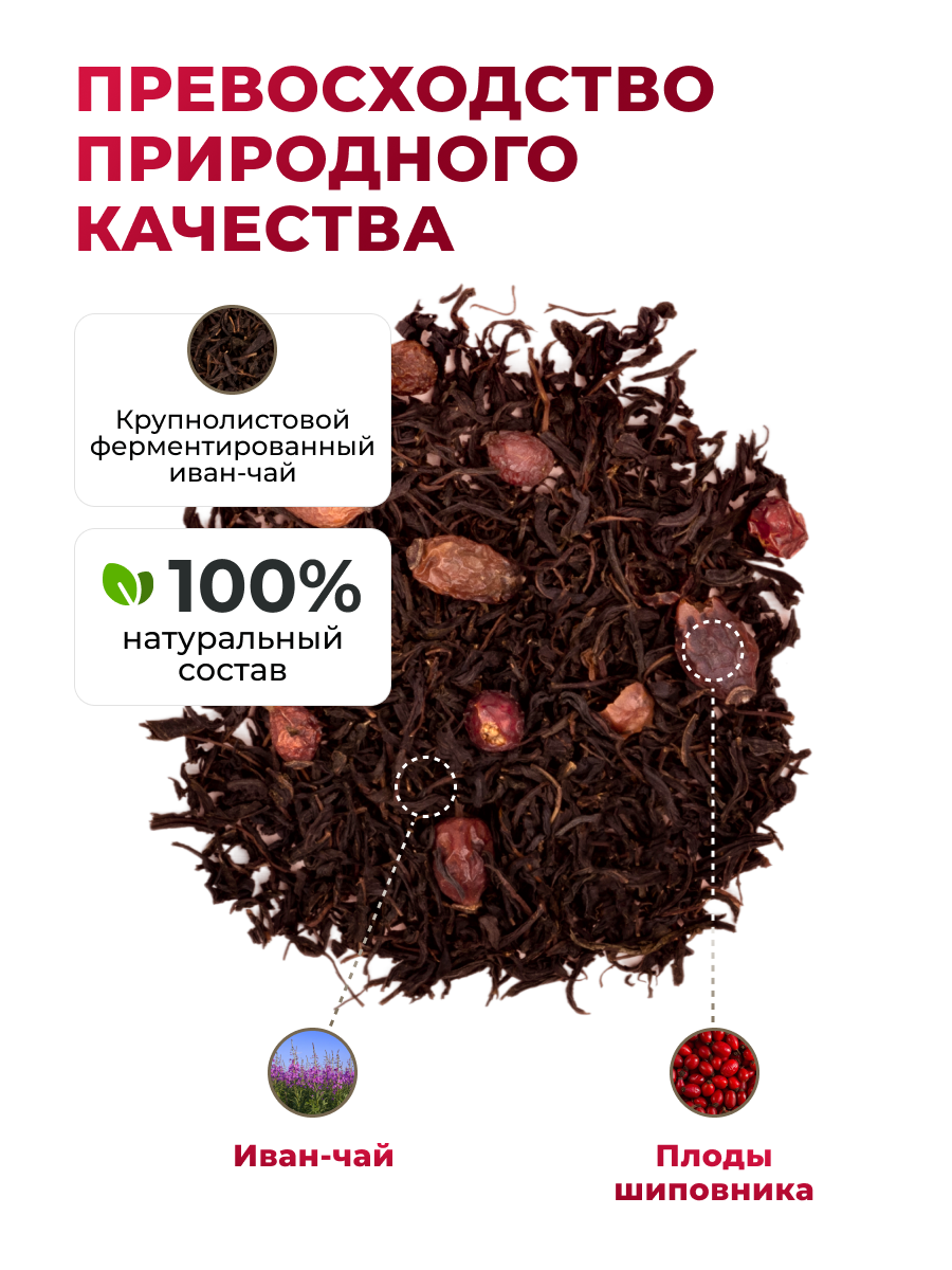 Напиток чайный Предгорья Белухи Иван чай ферментированный с плодами шиповника 100 г - фото 4