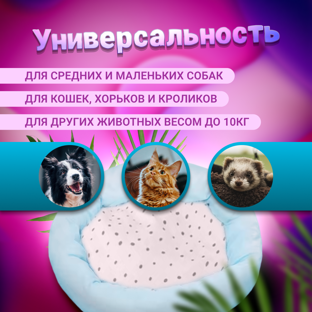 Лежанка для кошек и собак 42*42*10см - фото 6