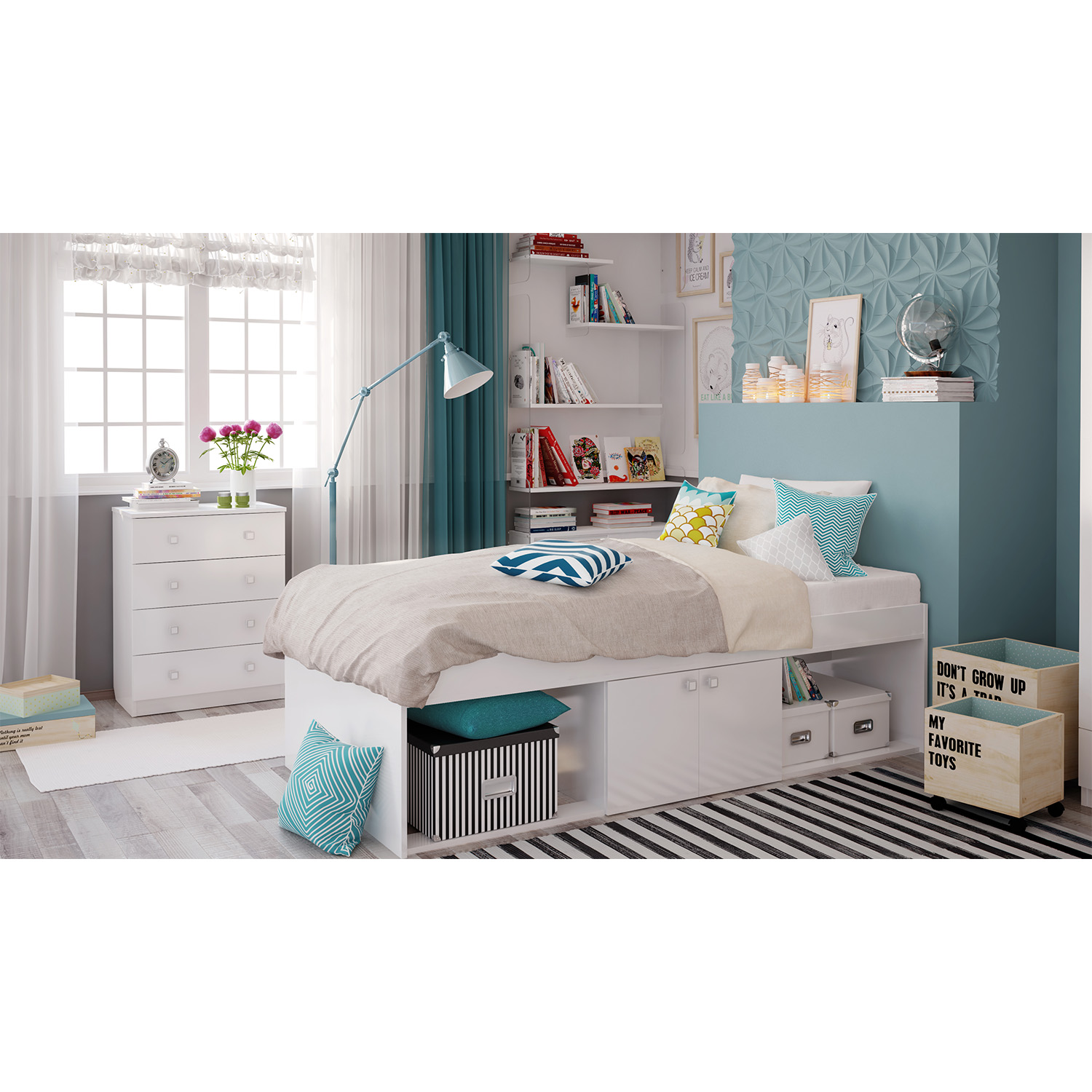 Комод Polini kids Simple c 4ящиками Белый - фото 2