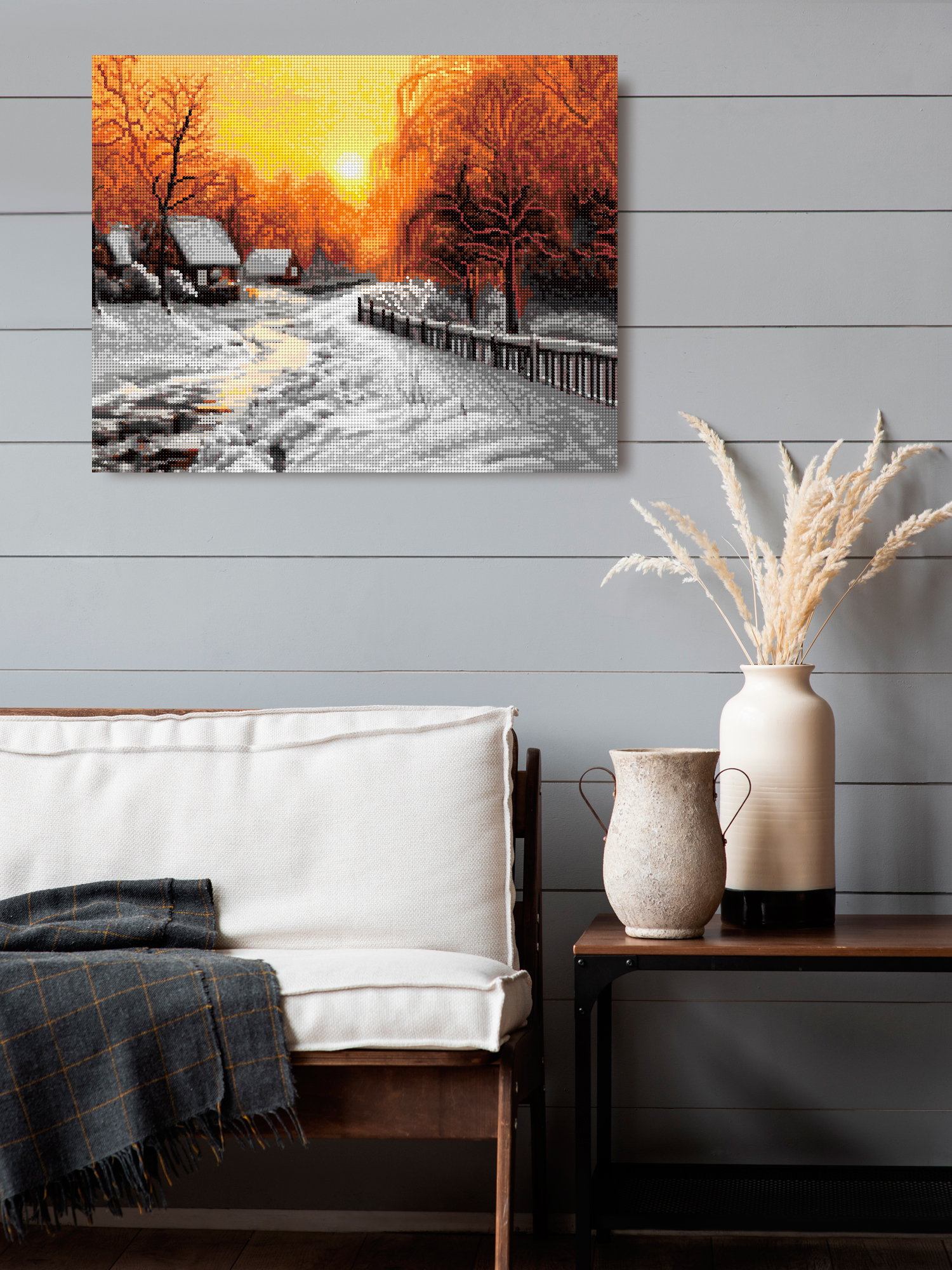 Алмазная мозаика Art on Canvas Зимняя деревня в ассортименте - фото 3