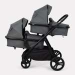 Коляска 2в1 для двойни Rant Basic Dualo серый