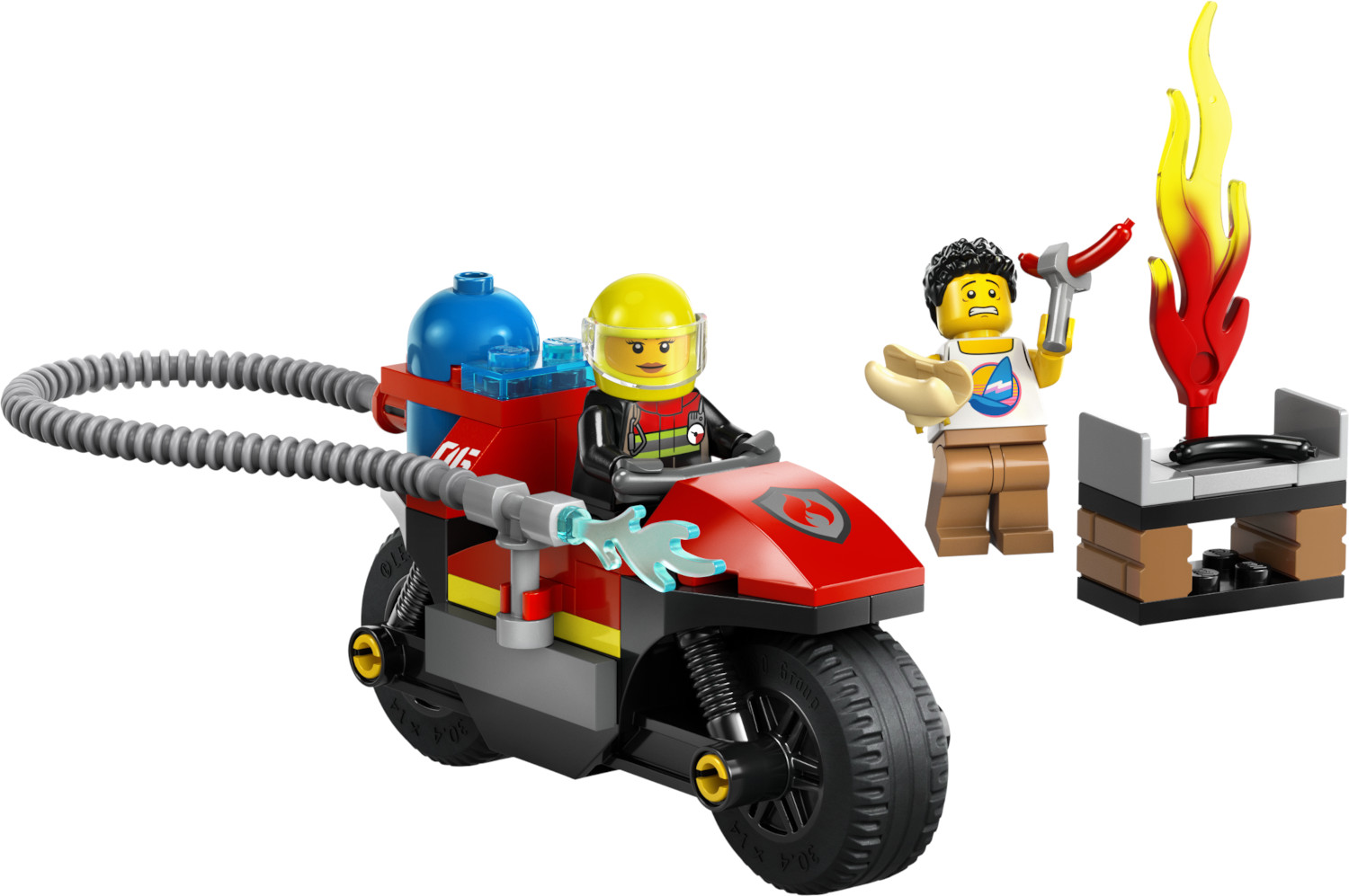 Конструктор LEGO City Пожарно-спасательный мотоцикл 57 дет. - фото 2