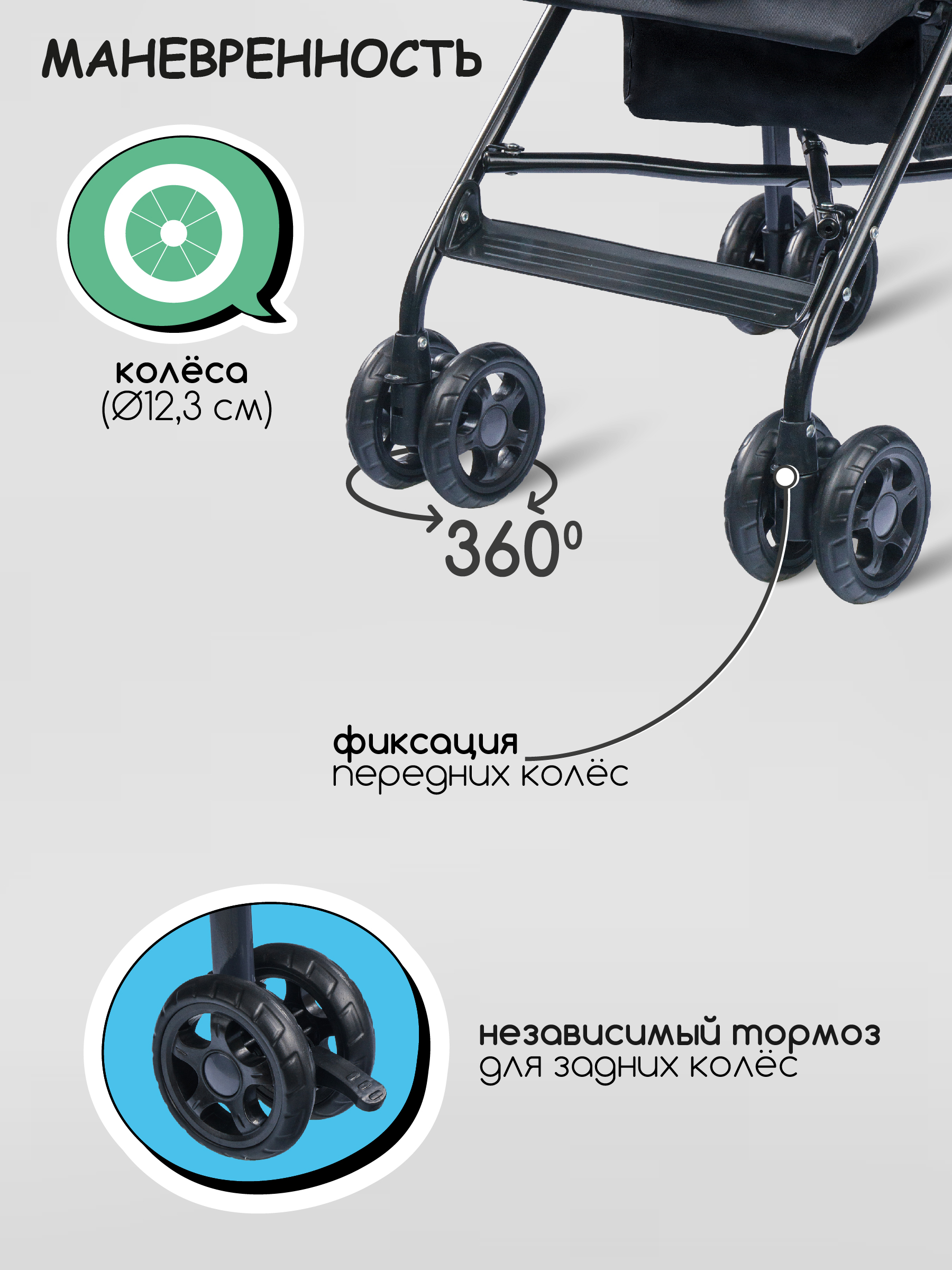 Коляска прогулочная Indigo Bono графит - фото 6