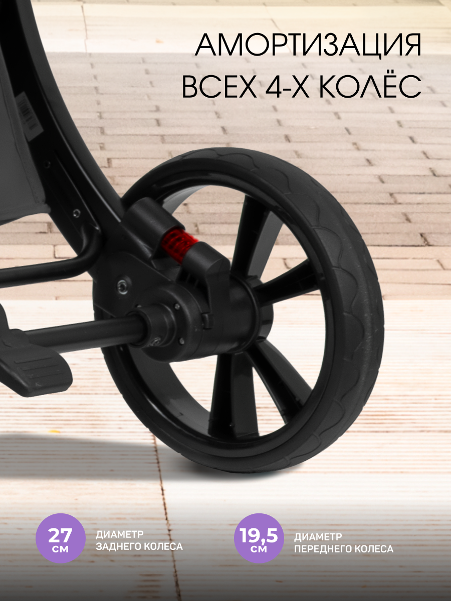 Коляска трансформер Aimile Авантюрист / Adventurer серый - фото 10