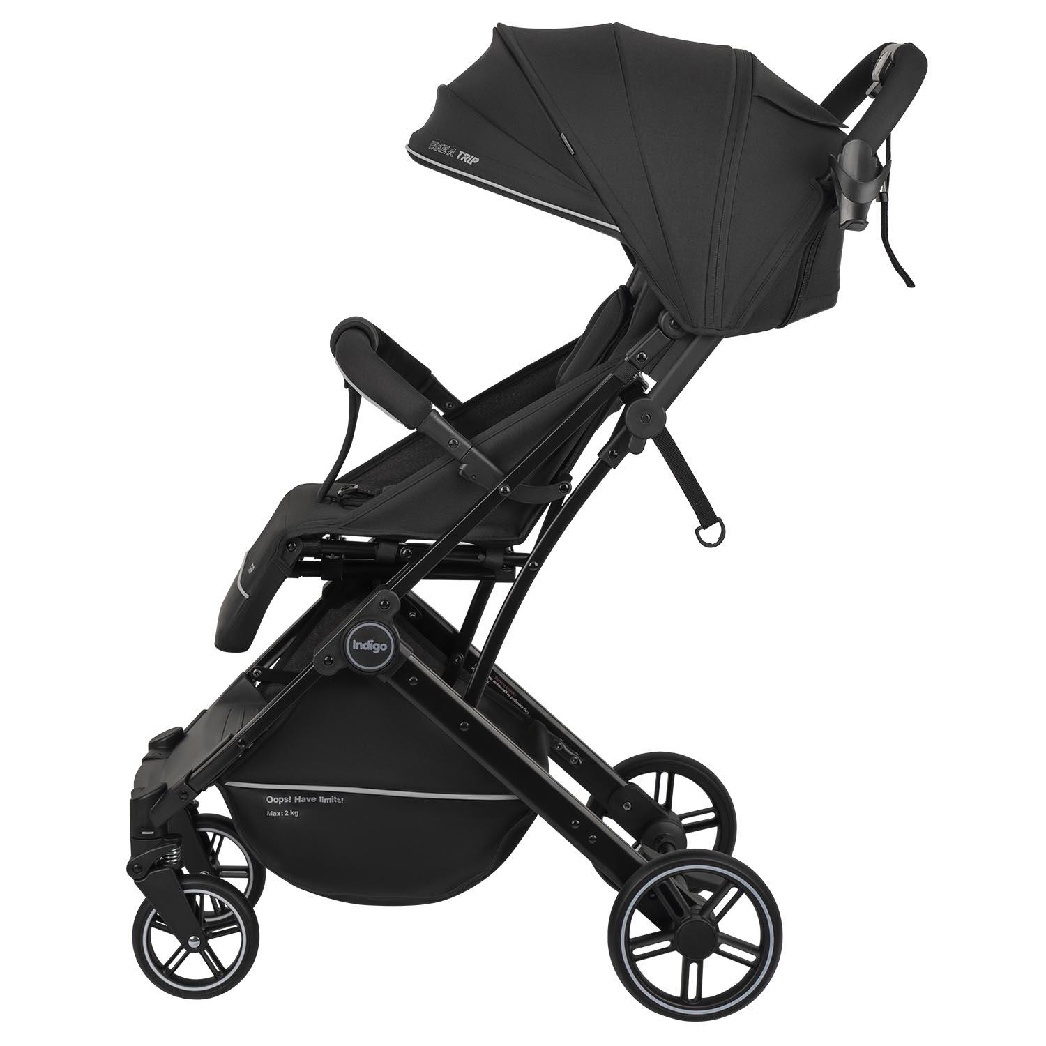 Коляска прогулочная Indigo Trip для путешествий черный - фото 16