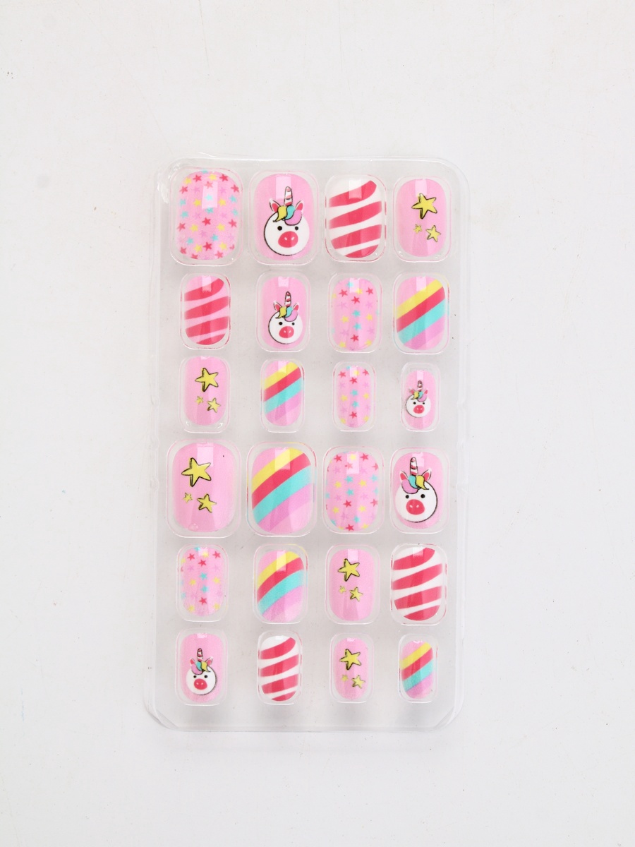 Детские накладные ногти Выбражулька Розовый единорожка - фото 2