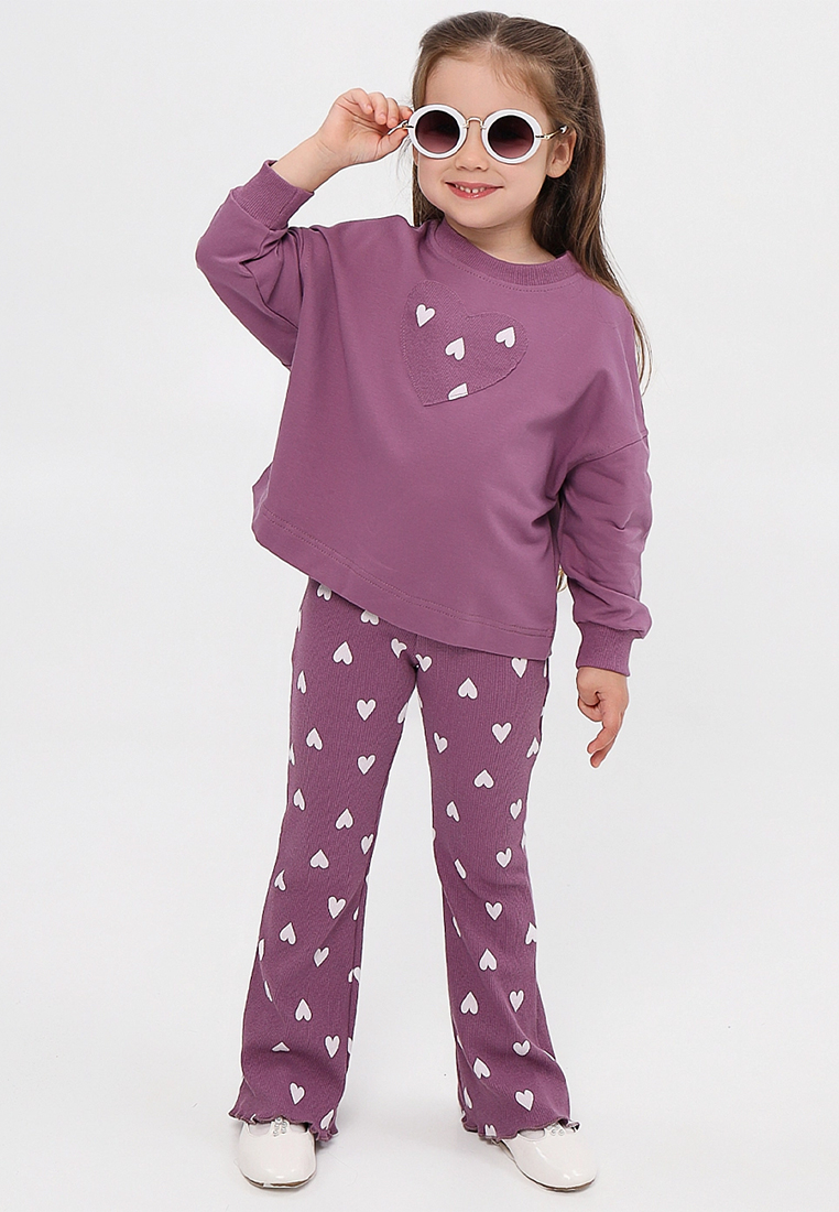Изображение товара Комплект для девочки YOULALA Свитшот и брюки 122 стильный и комфортный