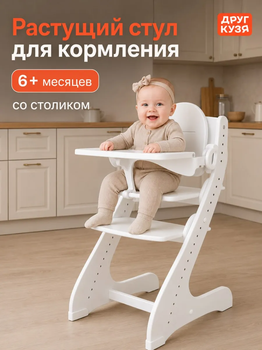Стульчик для кормления Друг Кузя растущий - фото 1