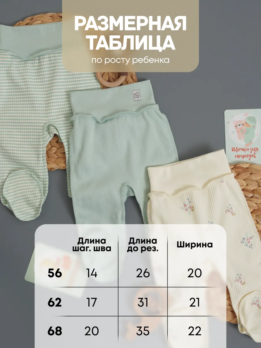 Ползунки 3 шт Супер Пупс нбр/3пр/полз/SK21/зеленыецветочки - фото 2