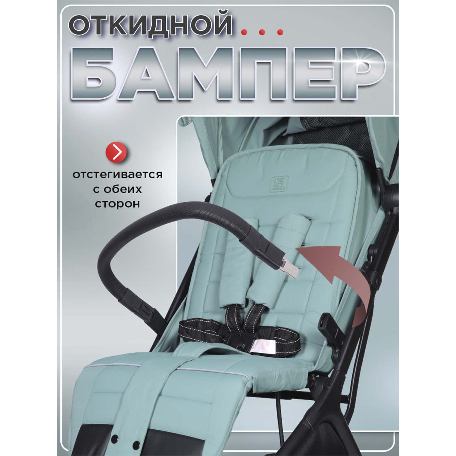 Коляска прогулочная Jetem Genesis бирюзовый - фото 7