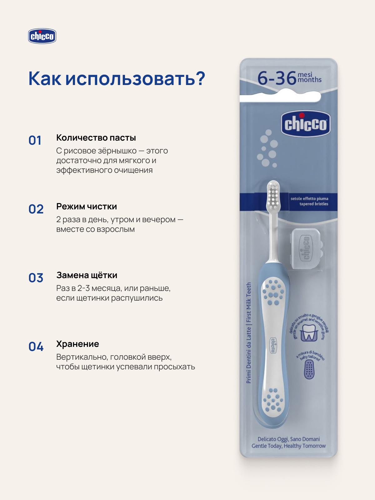 Зубная щетка классическая Chicco от 6 мес. - фото 8