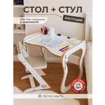 Комплект мебели Babystul Стол+стул+подушки серые