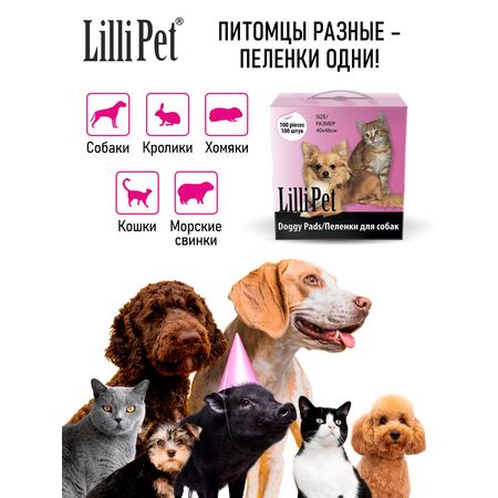 Пеленка Lilli Pet впитывающая для собак 40х48 см 100 штук