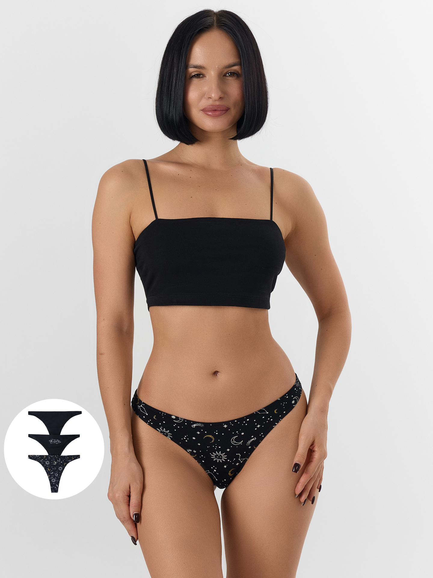 Трусы 3 шт Mark Formelle (Марк Формэль) 412555-3/созвездия на черном - фото 1