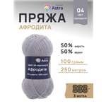 Пряжа Astra Premium Афродита полушерстяная 100 г 250 м 01 04 перламутр 3 мотка