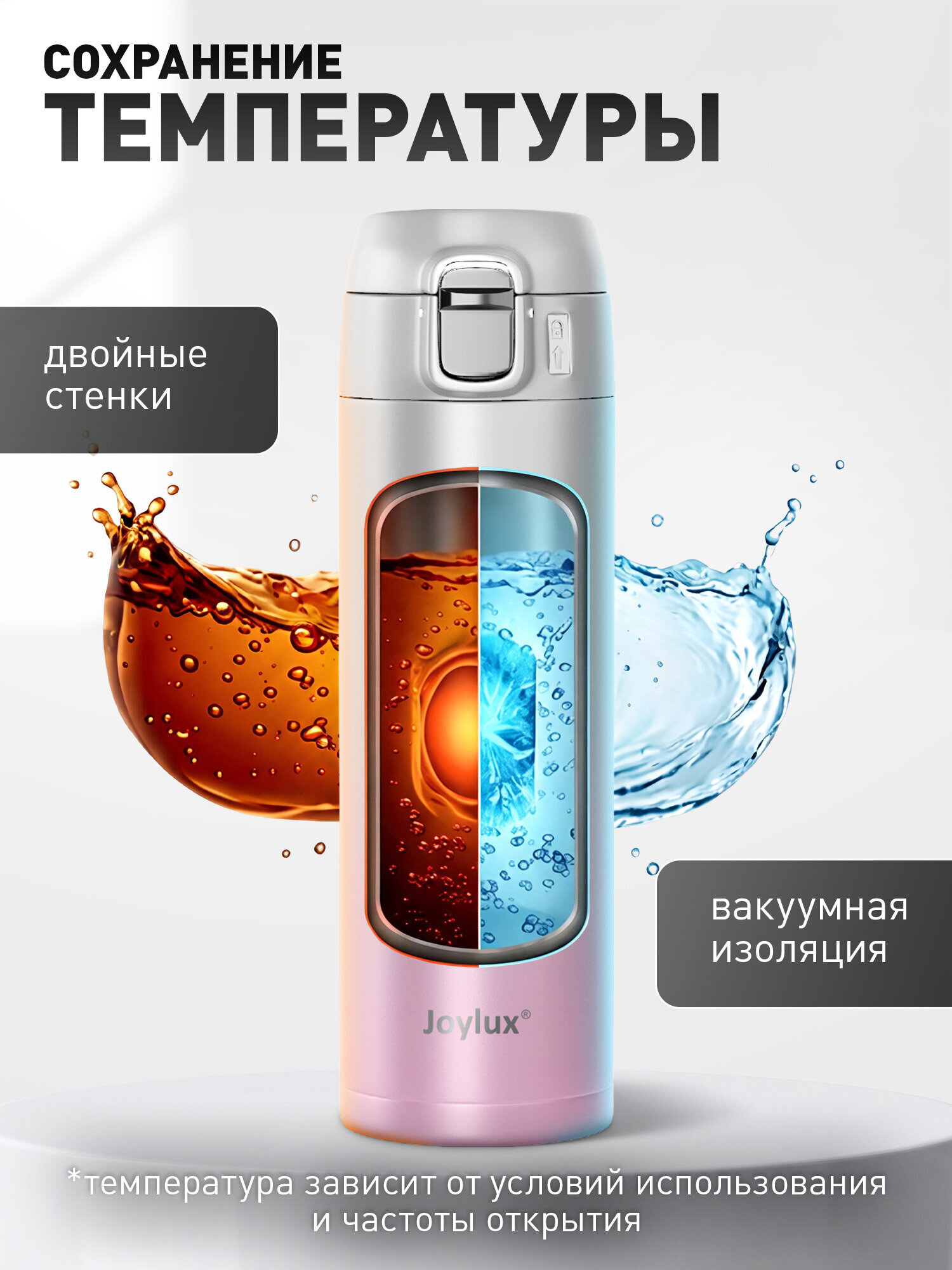 Термокружка Joylux автомобильная 420 мл для кофе и чая - фото 2