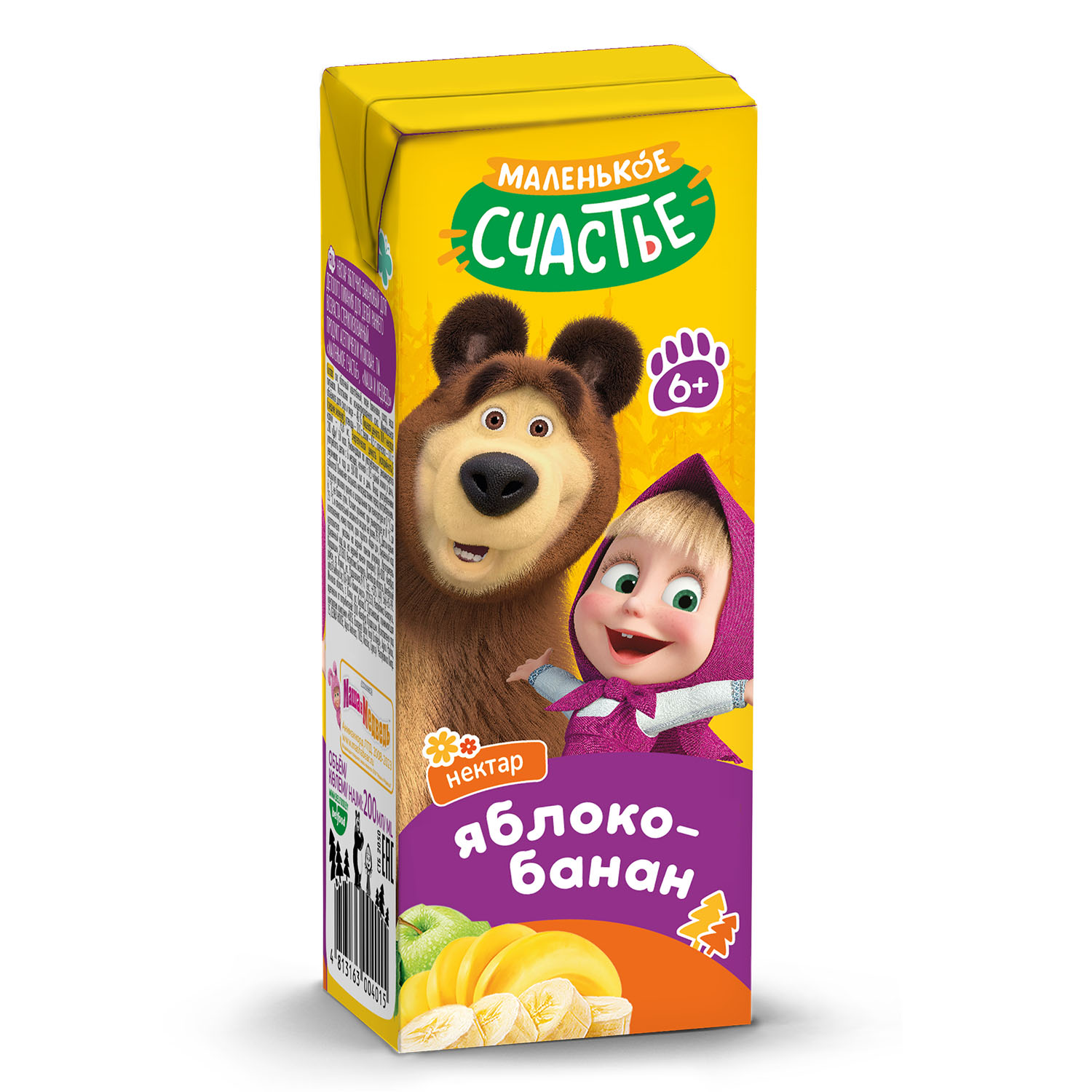 Нектар Маленькое счастье Яблоко-Банан с 8 мес 0.2 л - фото 1