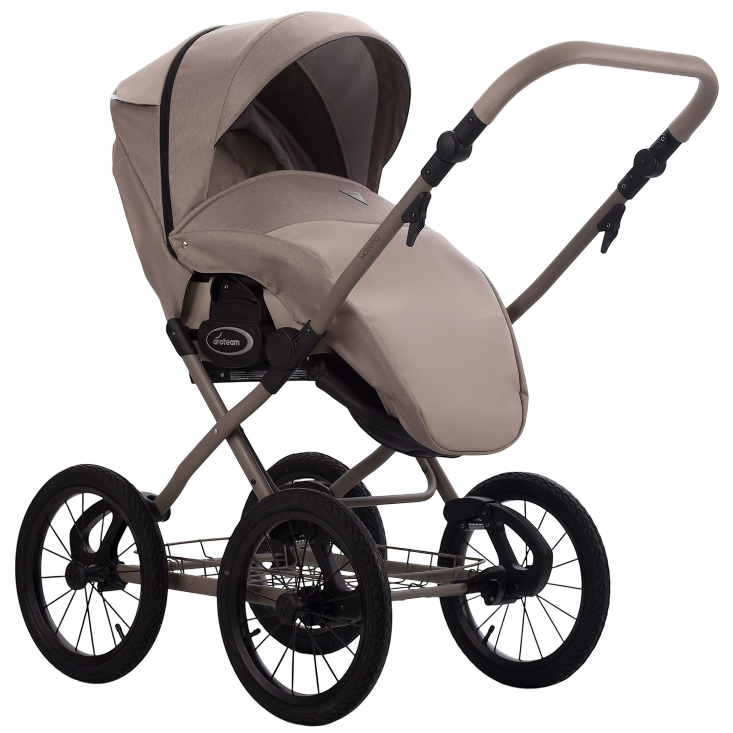 Коляска 2в1 Aroteam Moreno SL беж рама бежевый - фото 4