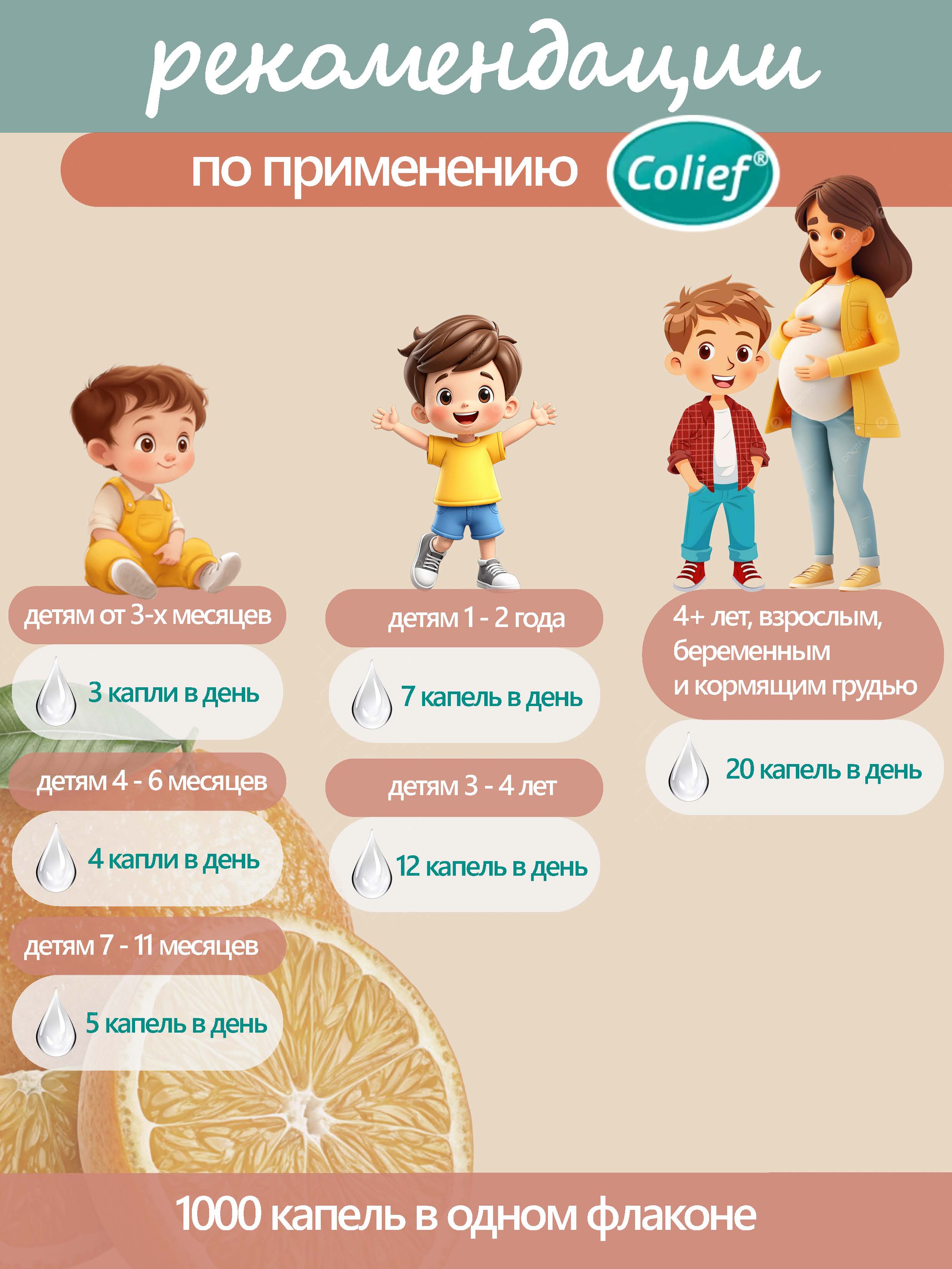 Комплекс витаминов D3 С группы В А Colief для детей с 3-х месяцев - фото 4