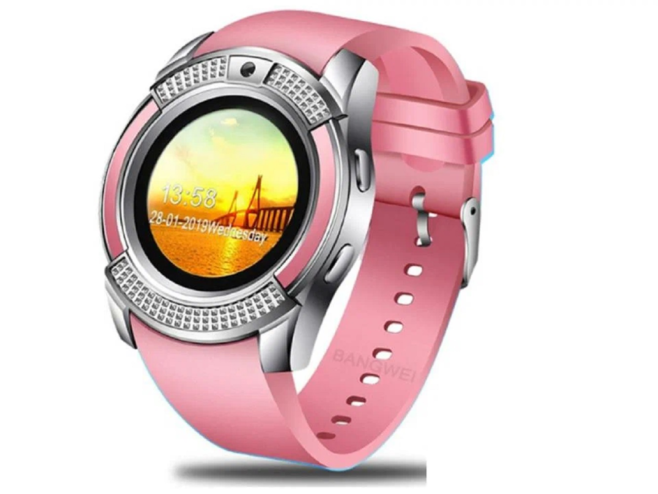 Смарт-часы наручные розовые CASTLELADY с камерой Smart Watch DZ 09 умные - фото 2