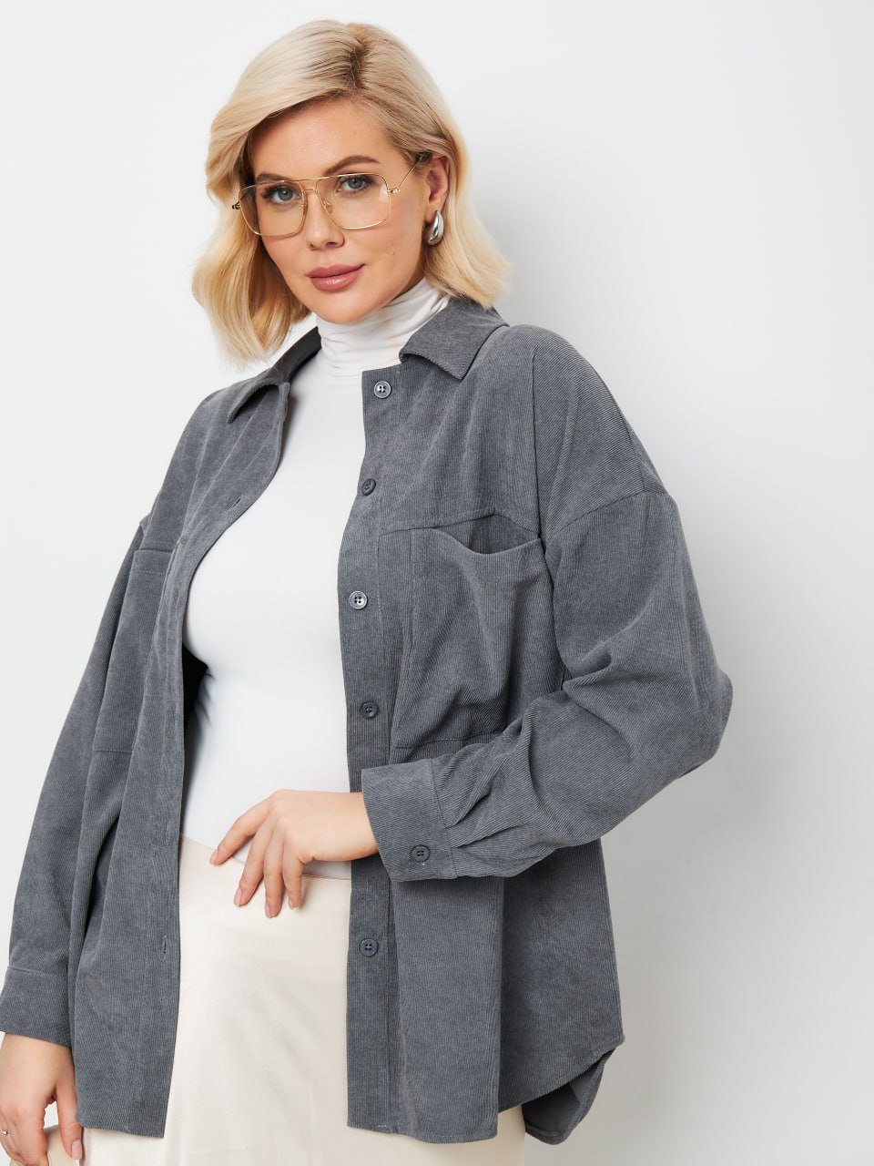 Рубашка МАМИРА РубСерВелв710_46_М - фото 1