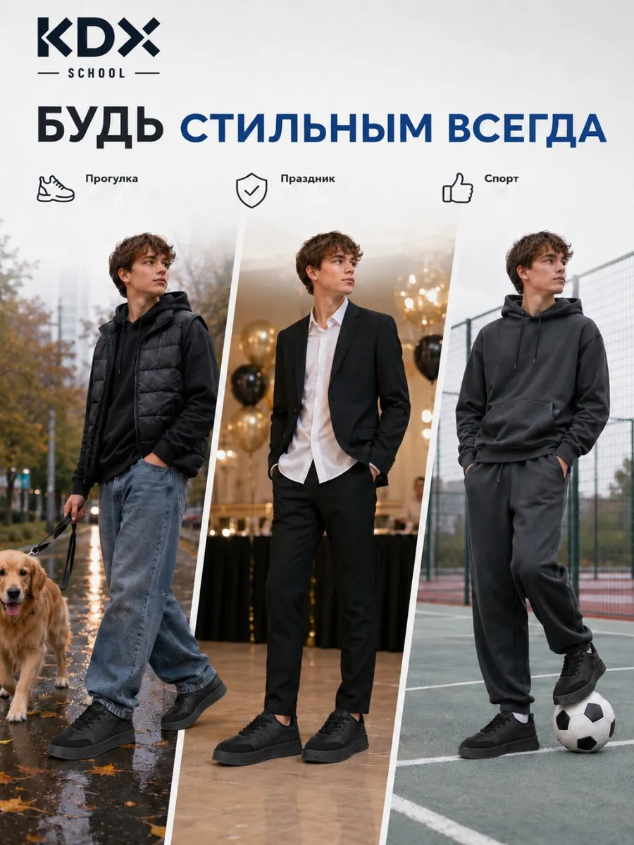 Полуботинки KDX PW-03 black - фото 3