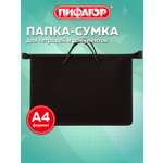 Папка-сумка Пифагор для документов тетрадей для школы канцелярская с ручками на молнии