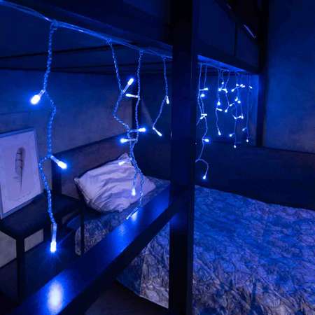 Светодиодная гирлянда NEON-NIGHT Бахрома 1.8х0.5 м 8 режимов синее свечение