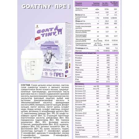 Смесь молочная Goattiny ПРЕ1