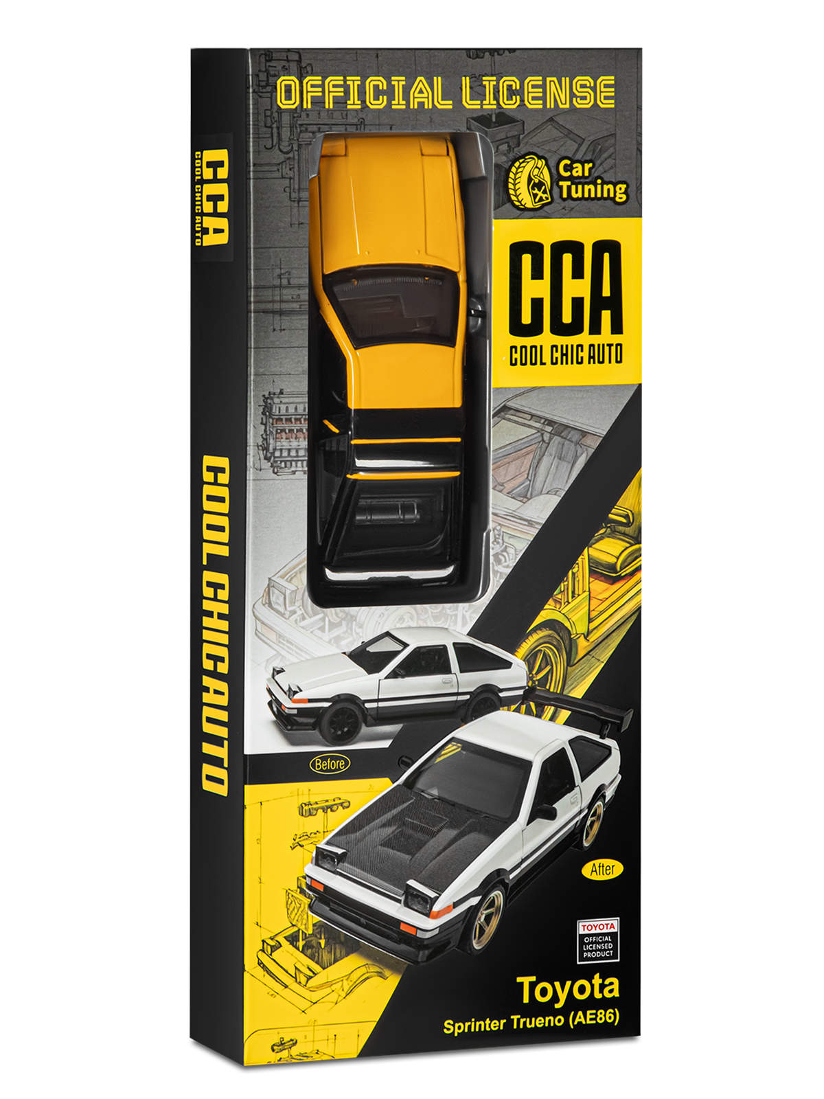 Автомобиль АВТОпанорама Toyota Sprinter Trueno Сборная модель 1:37 JB1251893 - фото 23