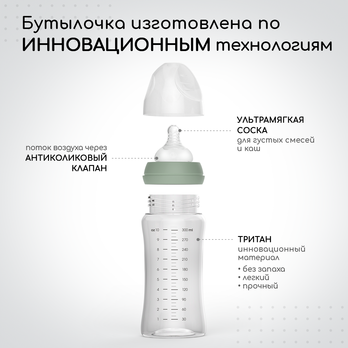 Бутылочка Miyoumi Anti-Colic 300 мл 1 шт. - фото 3