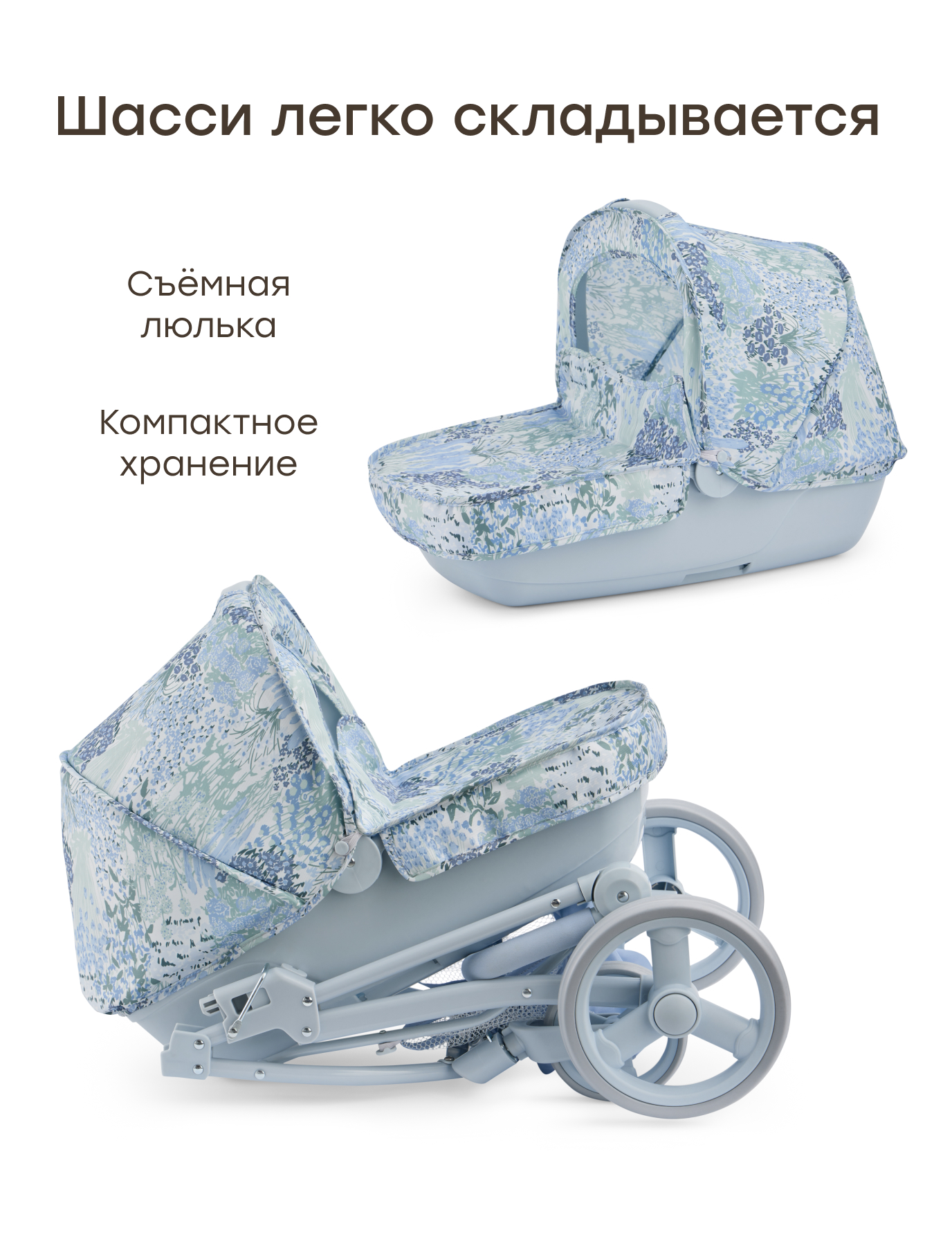 Аксессуар для кукол Happy Baby люлька 331956_light blue (flowers) - фото 9