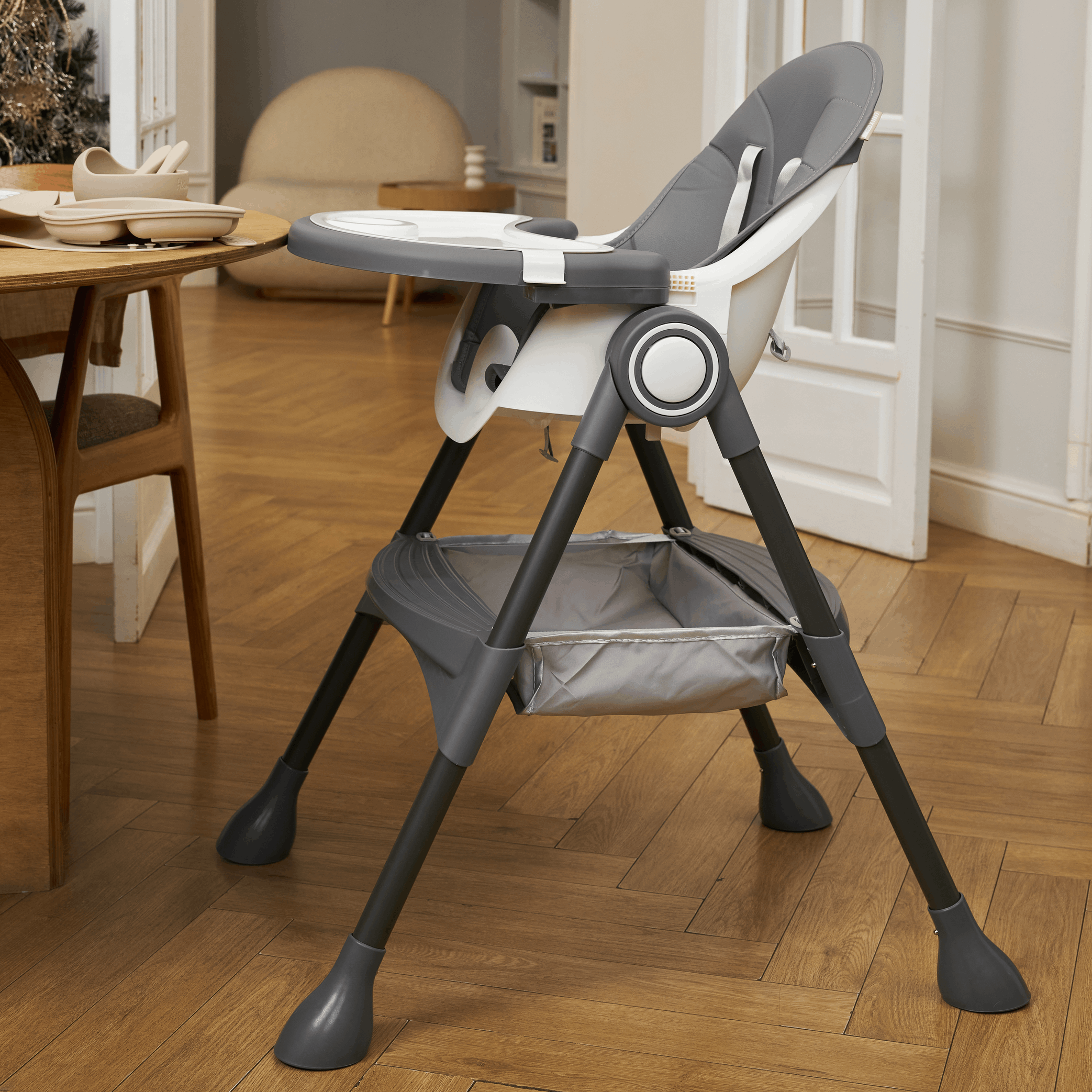 Стульчик для кормления UNIX Kids Classic серый - фото 19