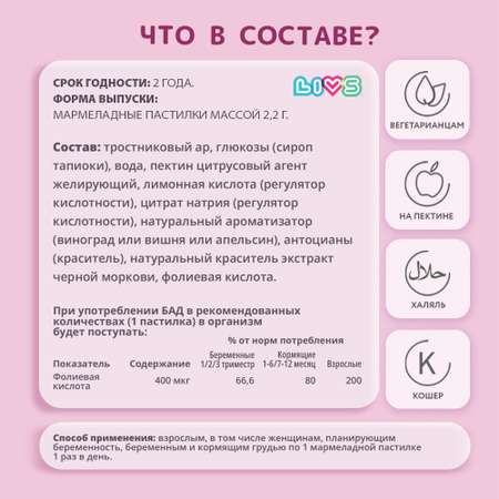 Фолиевая кислота LIVS для беременных