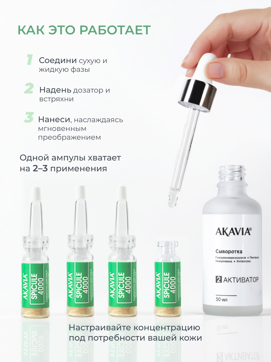 Сыворотка АКАВИЯ SPICULE с микроиглами 4000 ppm 12 шт. - фото 9