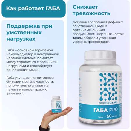 Биологически активная добавка Nooteria Labs Габа ГАМК Pro