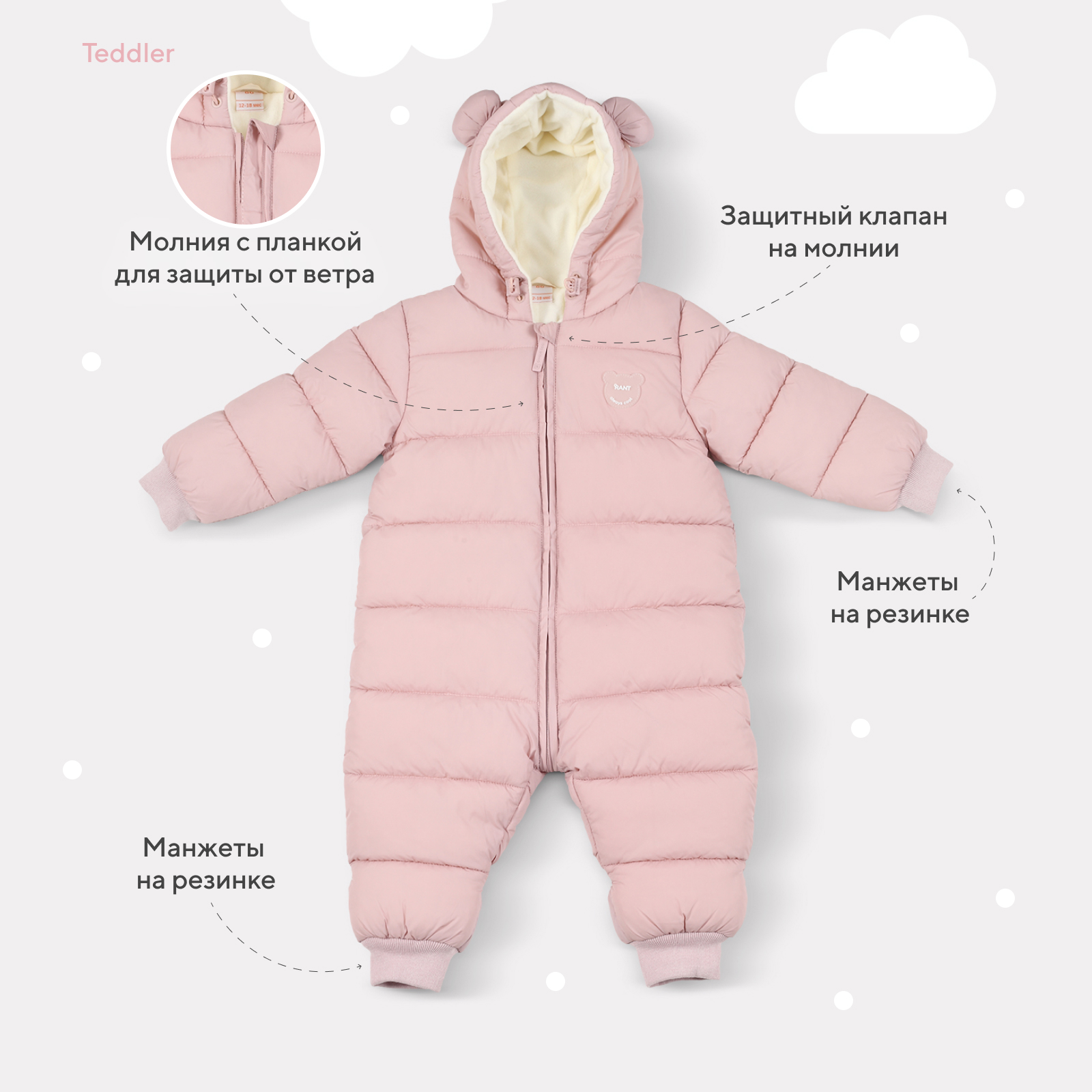 Комбинезон Rant soft pink 160/1 - фото 3