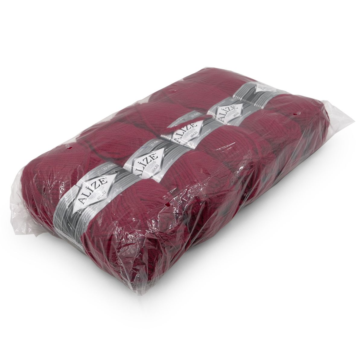 Пряжа Alize полушерстяная мягкая теплая Superlana maxi 100г 100м 5 шт 390 темно-красный - фото 8