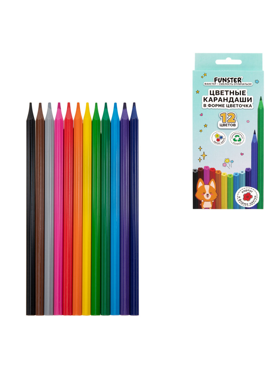 Карандаши цветные Funster 12 шт. - фото 3