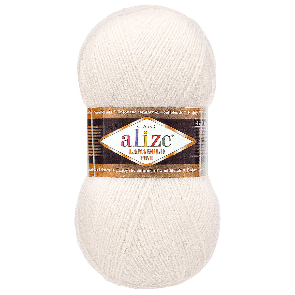 Пряжа Alize полушерстяная мягкая тонкая теплая Lanagold fine 100 гр 390 м 5 мотков 55 белый - фото 4