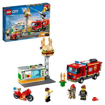 Конструктор LEGO City Fire Пожар в бургер-кафе блочный